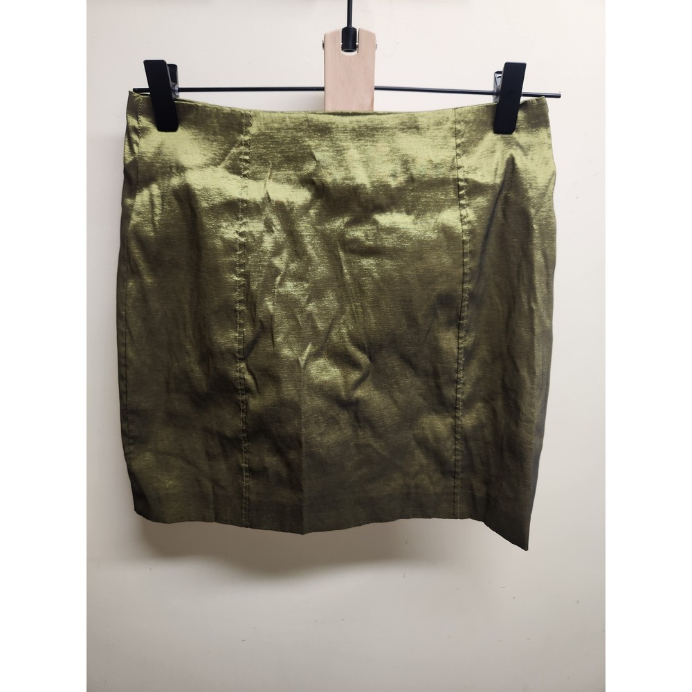 4th + Reckless Olive Green Metallic Mini Skirt Womens Size Medium Party